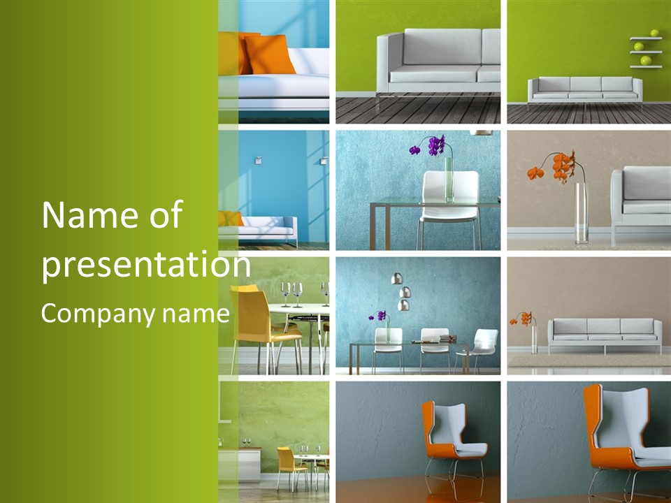 Wohnung Zimmerpflanze Stein PowerPoint Template