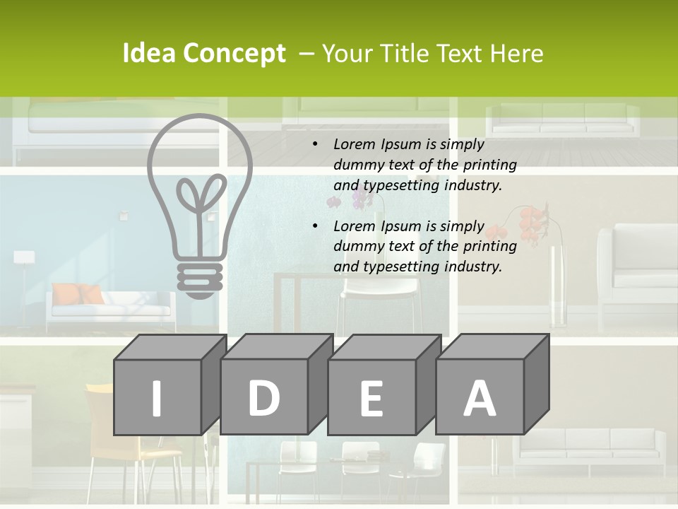Wohnung Zimmerpflanze Stein PowerPoint Template