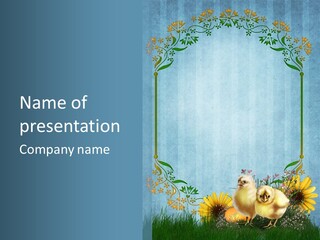 Niebieski Wiosna Fantasy PowerPoint Template