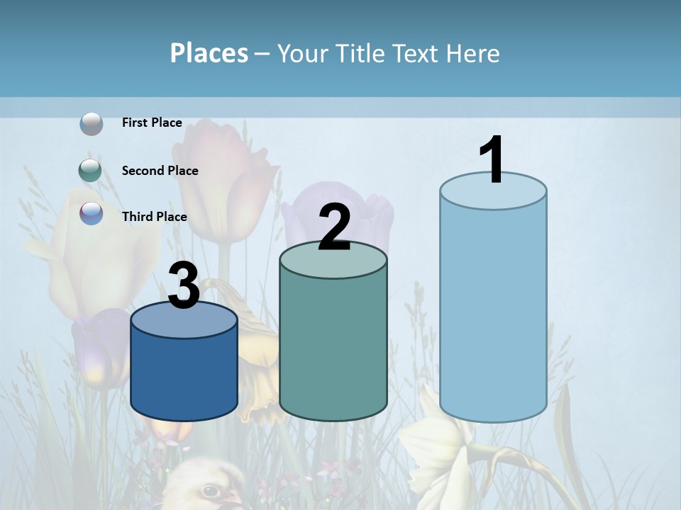 Niebieski Kwiat Ilustracja PowerPoint Template