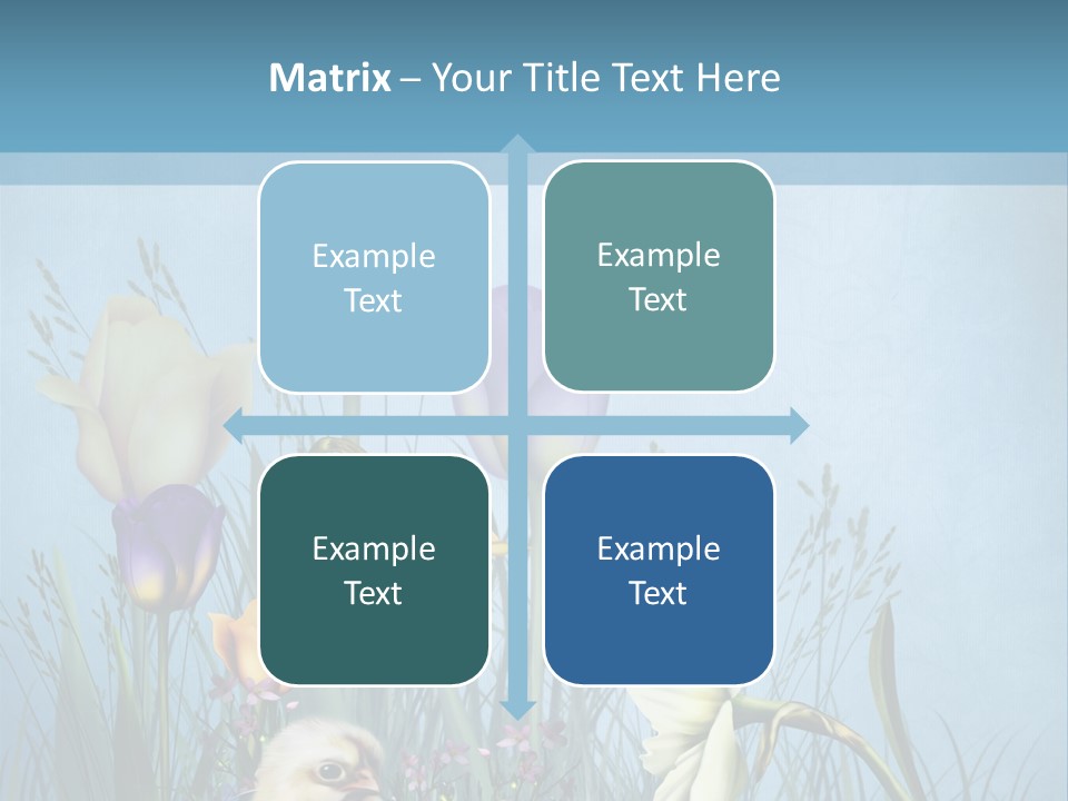 Niebieski Kwiat Ilustracja PowerPoint Template