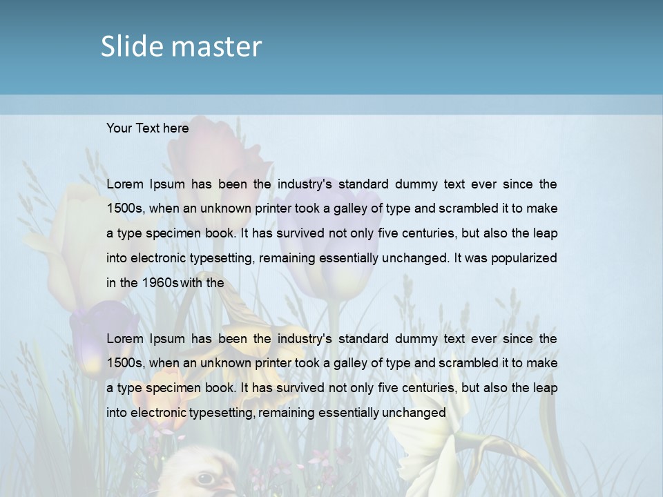 Niebieski Kwiat Ilustracja PowerPoint Template