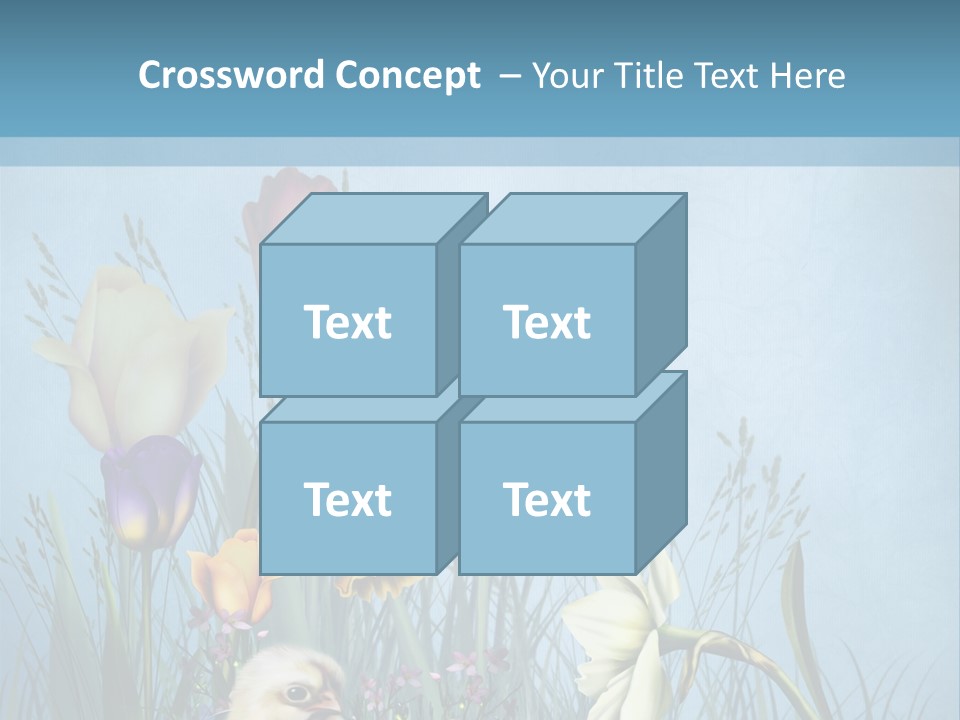 Niebieski Kwiat Ilustracja PowerPoint Template