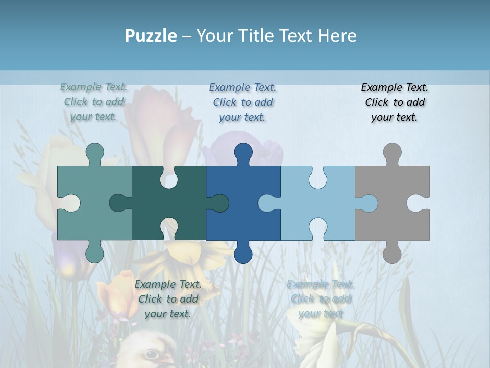 Niebieski Kwiat Ilustracja PowerPoint Template