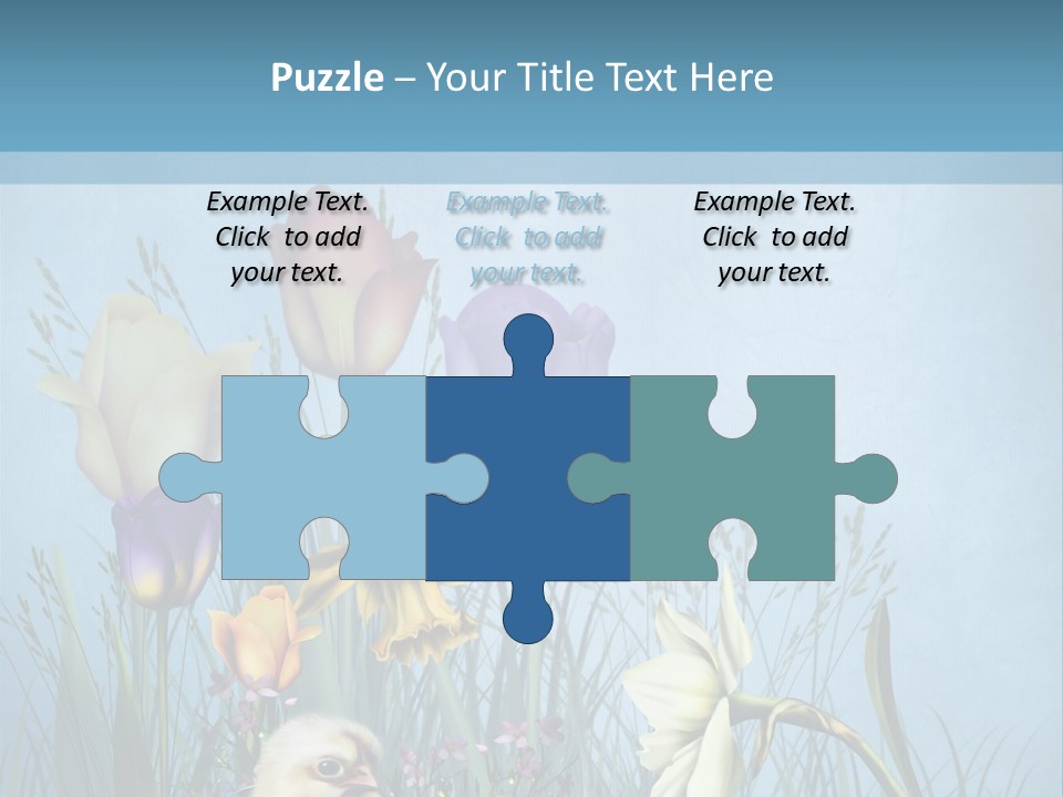 Niebieski Kwiat Ilustracja PowerPoint Template