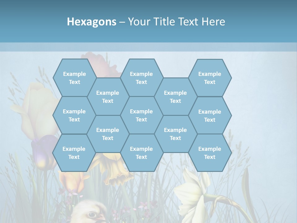 Niebieski Kwiat Ilustracja PowerPoint Template