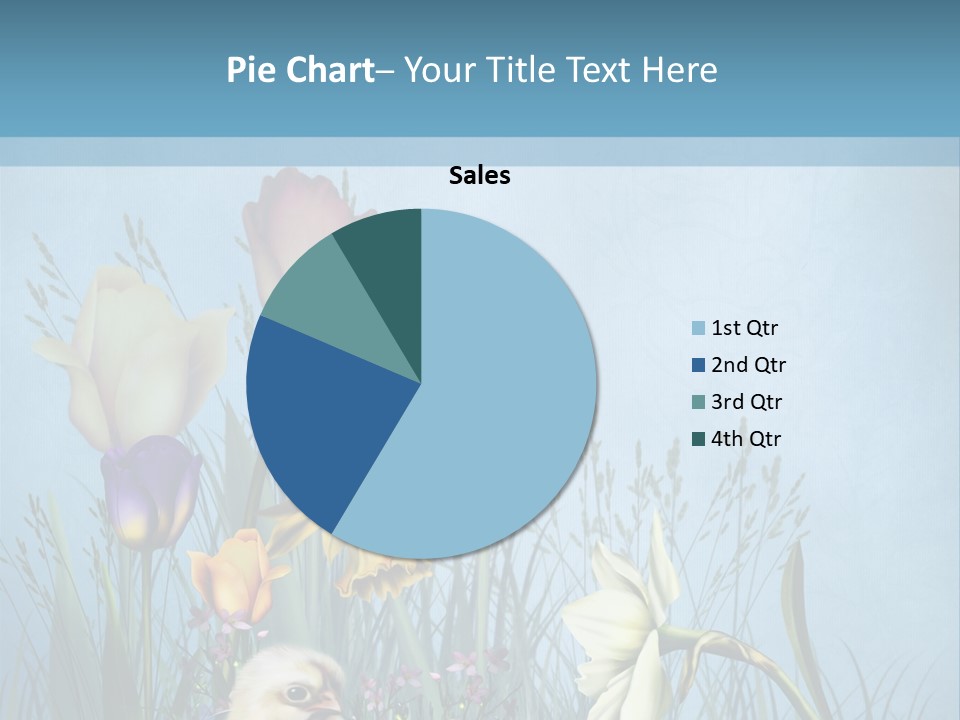 Niebieski Kwiat Ilustracja PowerPoint Template