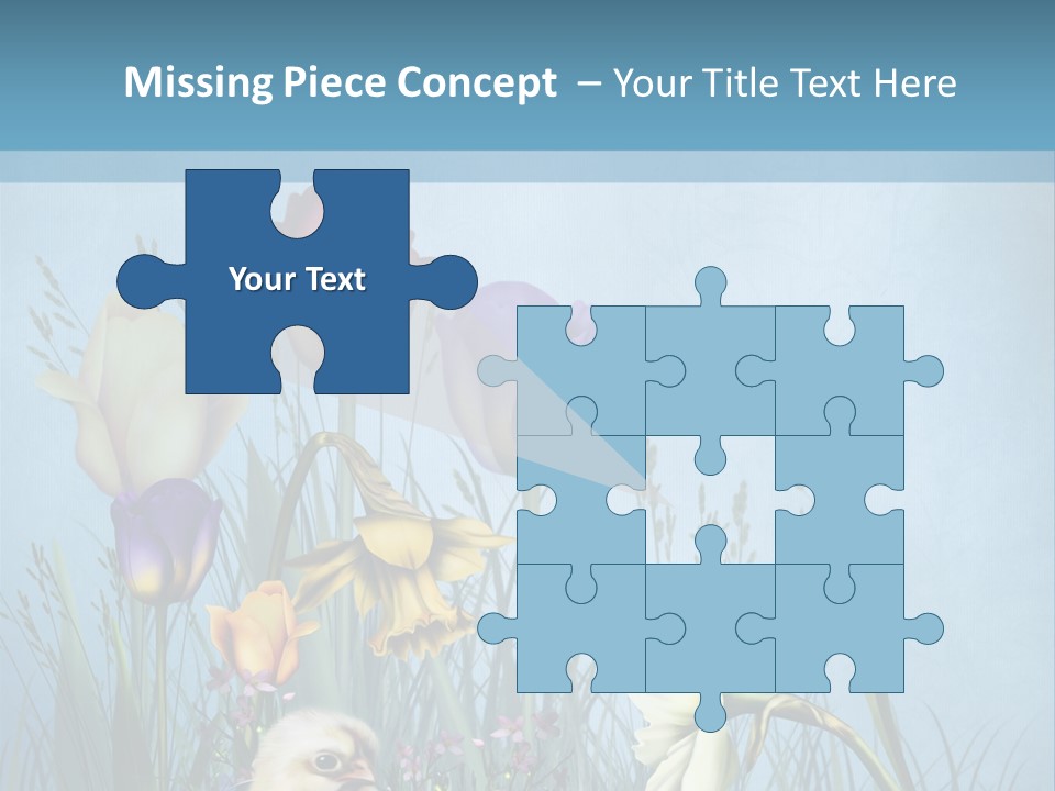 Niebieski Kwiat Ilustracja PowerPoint Template