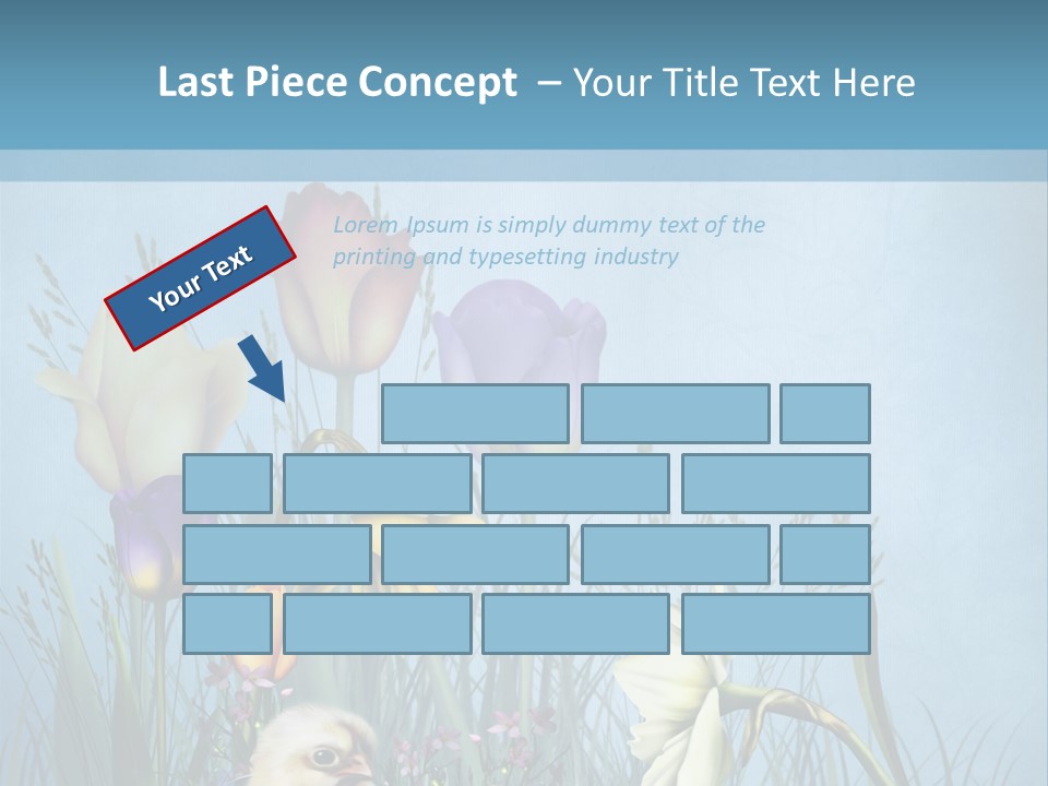 Niebieski Kwiat Ilustracja PowerPoint Template
