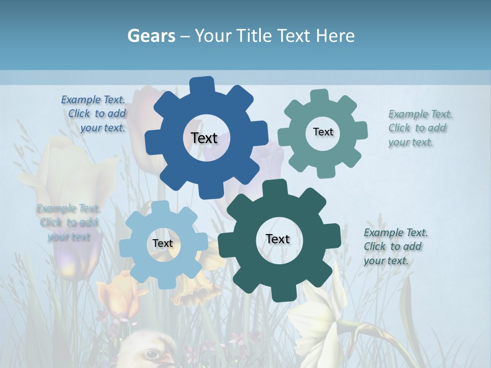 Niebieski Kwiat Ilustracja PowerPoint Template