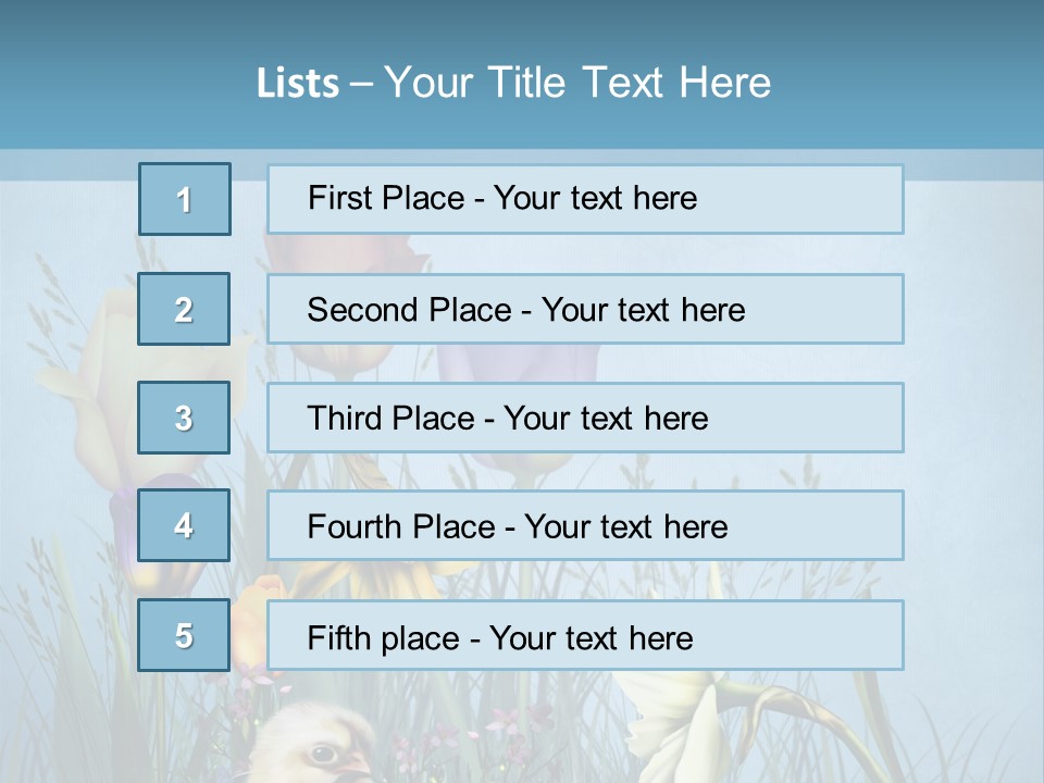 Niebieski Kwiat Ilustracja PowerPoint Template