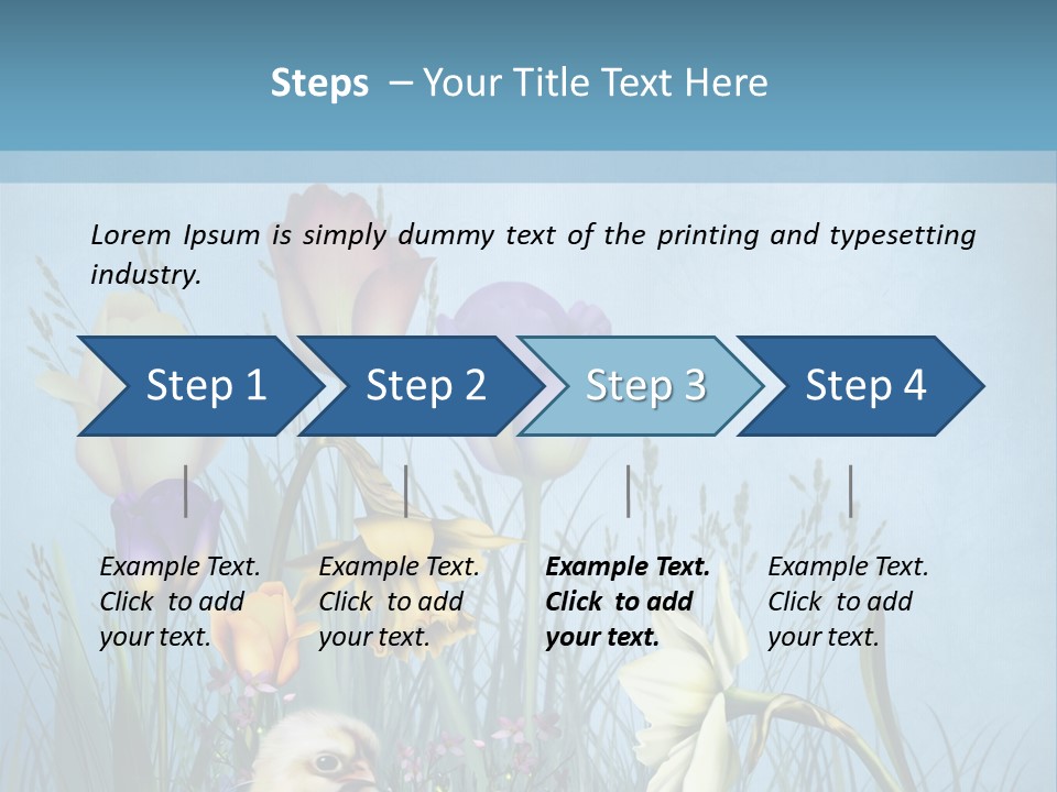 Niebieski Kwiat Ilustracja PowerPoint Template
