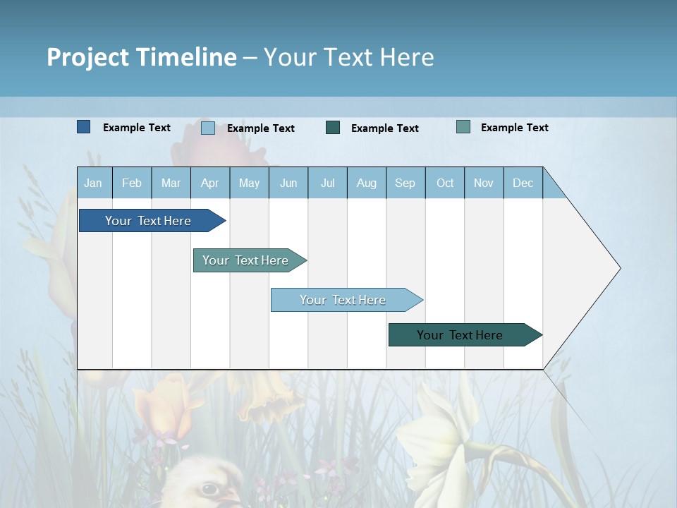 Niebieski Kwiat Ilustracja PowerPoint Template