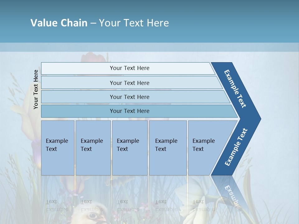 Niebieski Kwiat Ilustracja PowerPoint Template