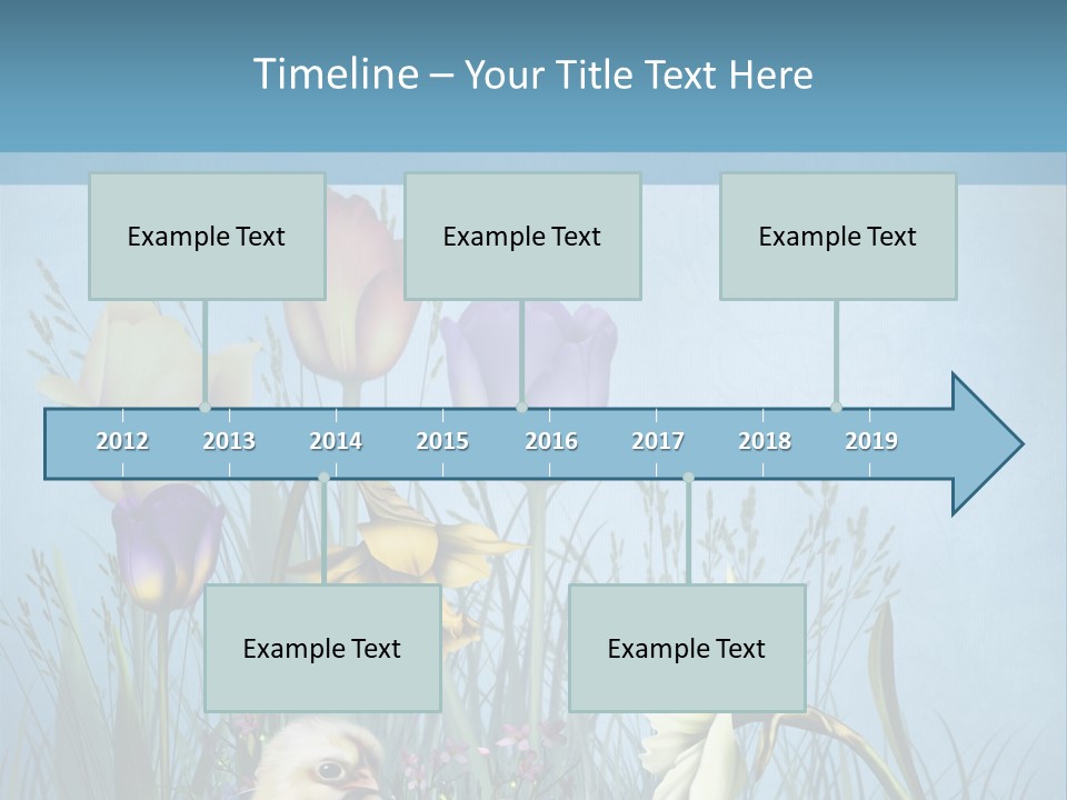 Niebieski Kwiat Ilustracja PowerPoint Template