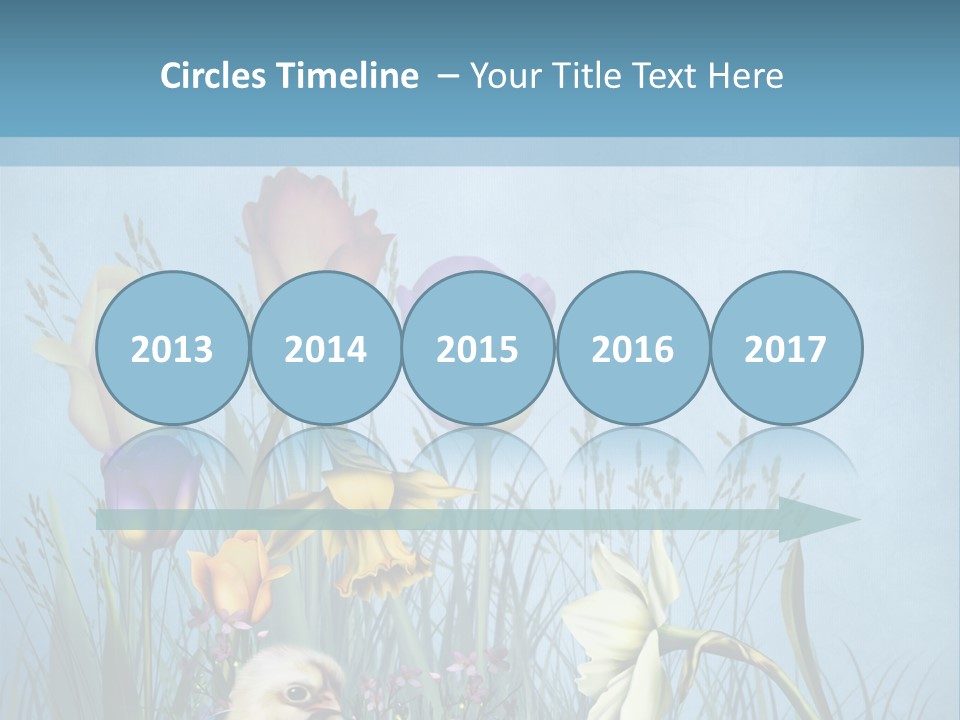 Niebieski Kwiat Ilustracja PowerPoint Template