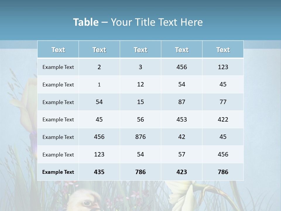 Niebieski Kwiat Ilustracja PowerPoint Template