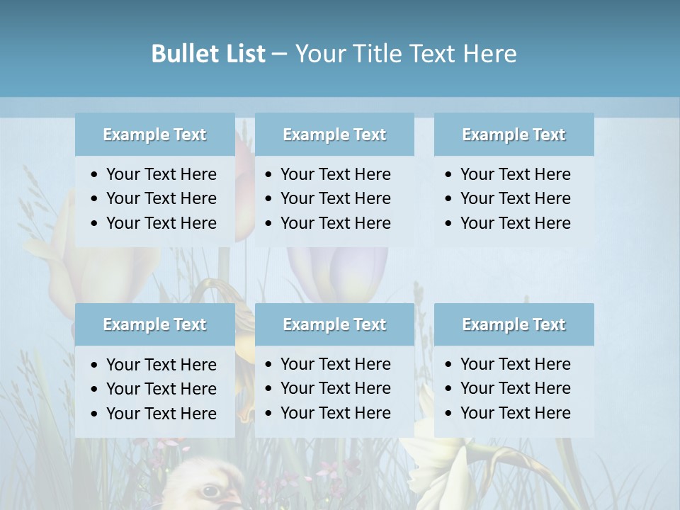 Niebieski Kwiat Ilustracja PowerPoint Template