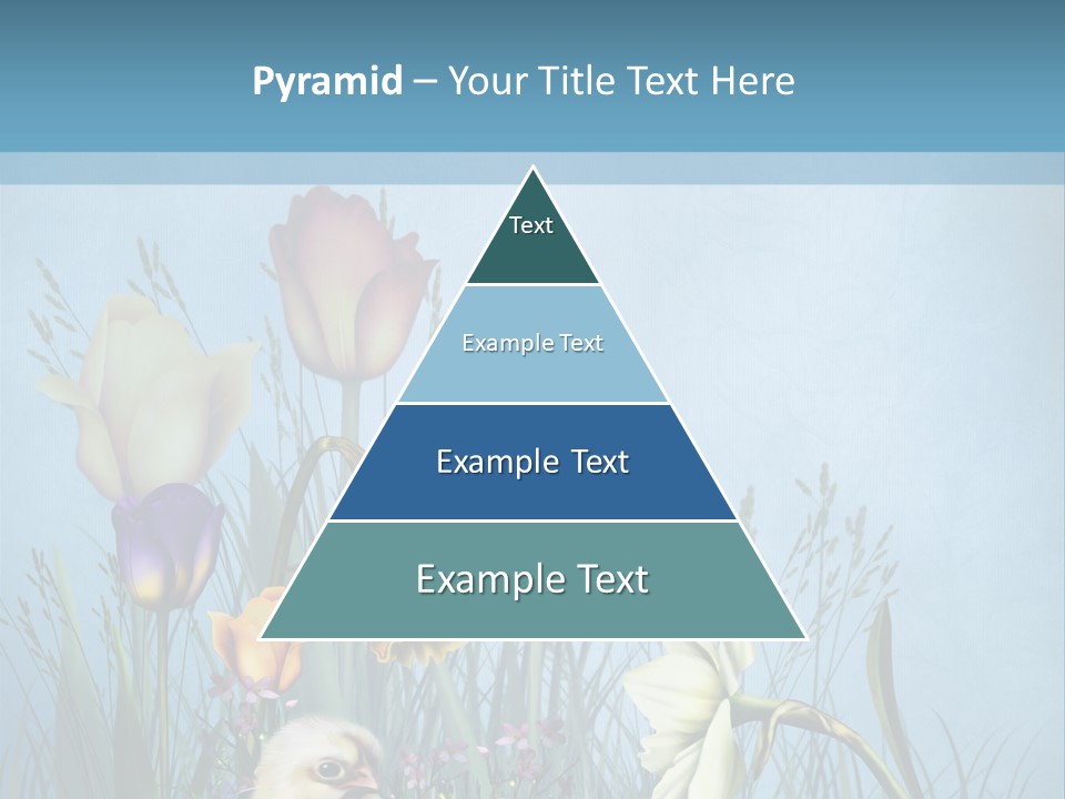 Niebieski Kwiat Ilustracja PowerPoint Template