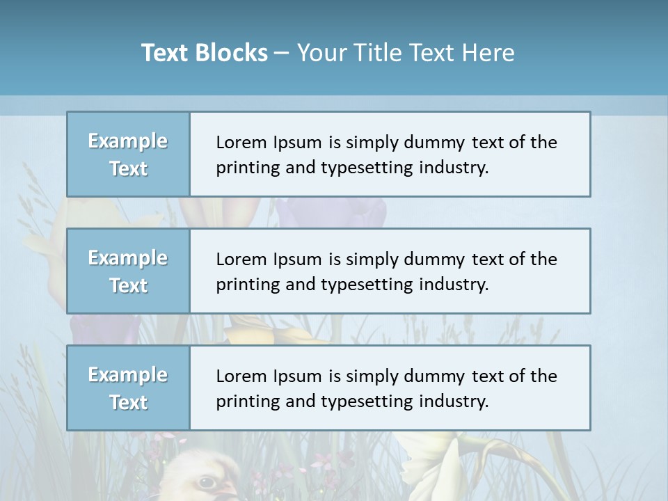 Niebieski Kwiat Ilustracja PowerPoint Template