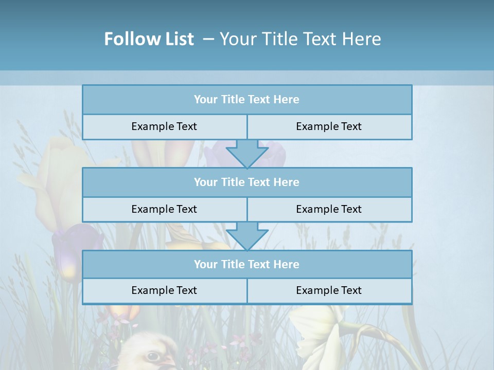 Niebieski Kwiat Ilustracja PowerPoint Template