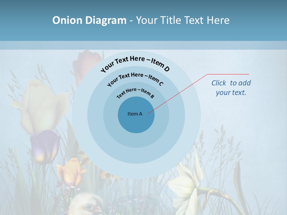 Niebieski Kwiat Ilustracja PowerPoint Template