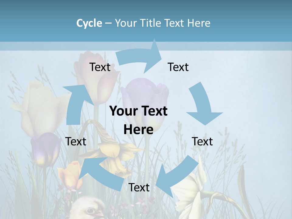 Niebieski Kwiat Ilustracja PowerPoint Template