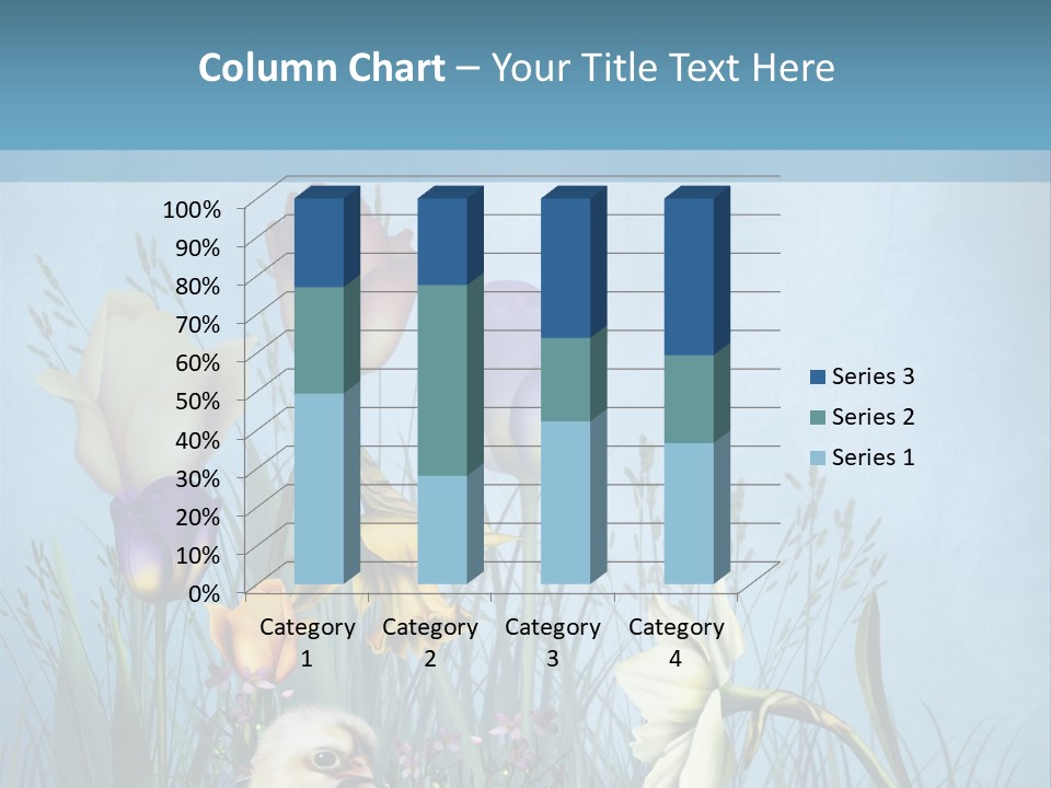 Niebieski Kwiat Ilustracja PowerPoint Template