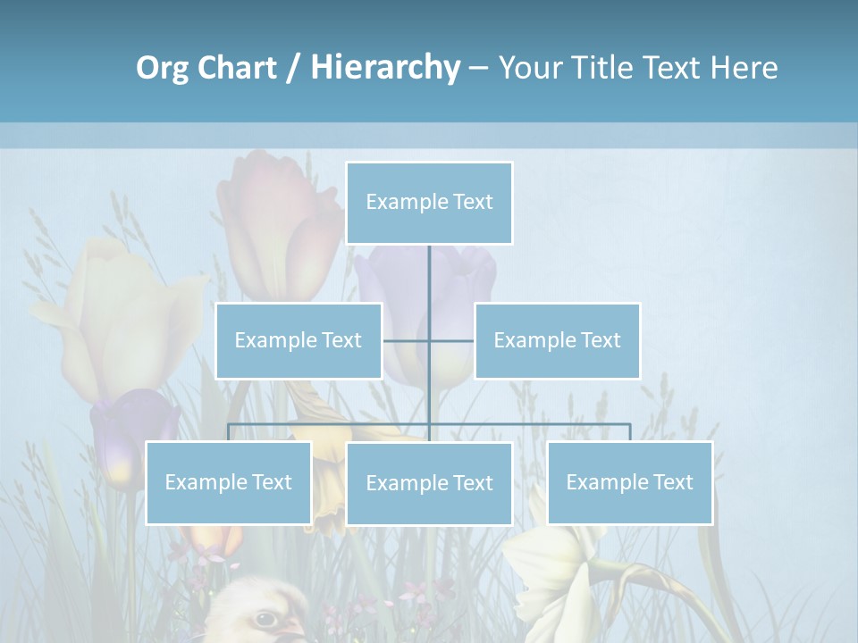 Niebieski Kwiat Ilustracja PowerPoint Template