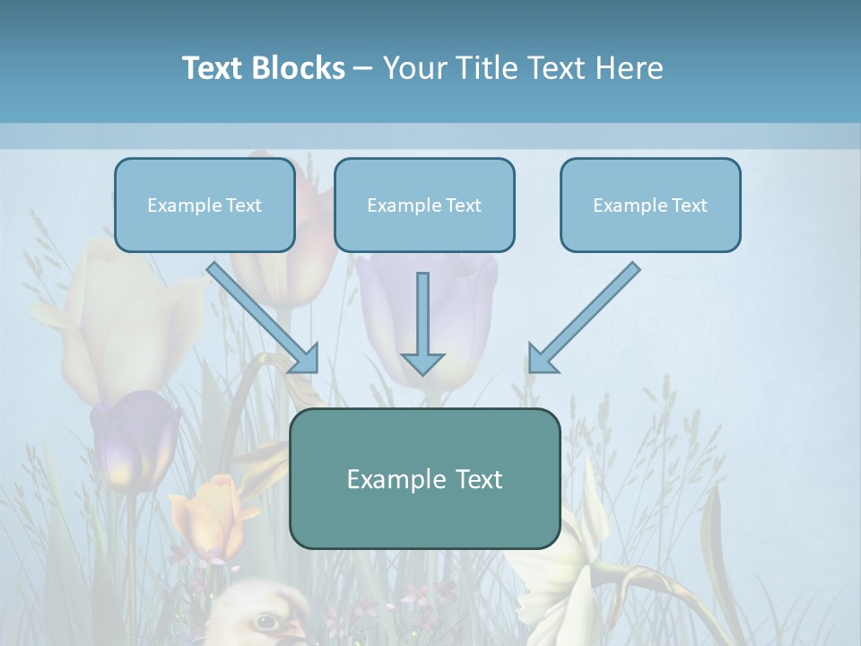 Niebieski Kwiat Ilustracja PowerPoint Template