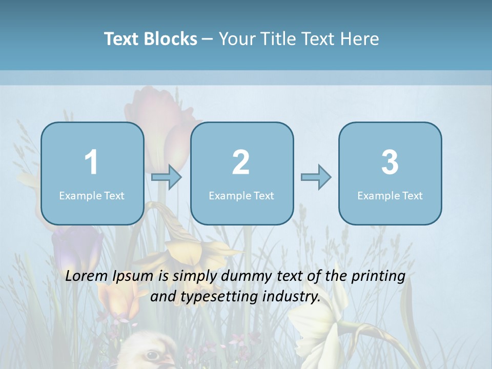 Niebieski Kwiat Ilustracja PowerPoint Template