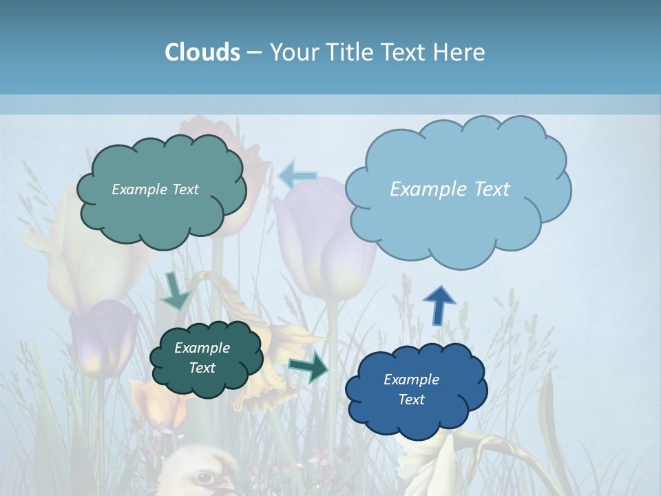 Niebieski Kwiat Ilustracja PowerPoint Template