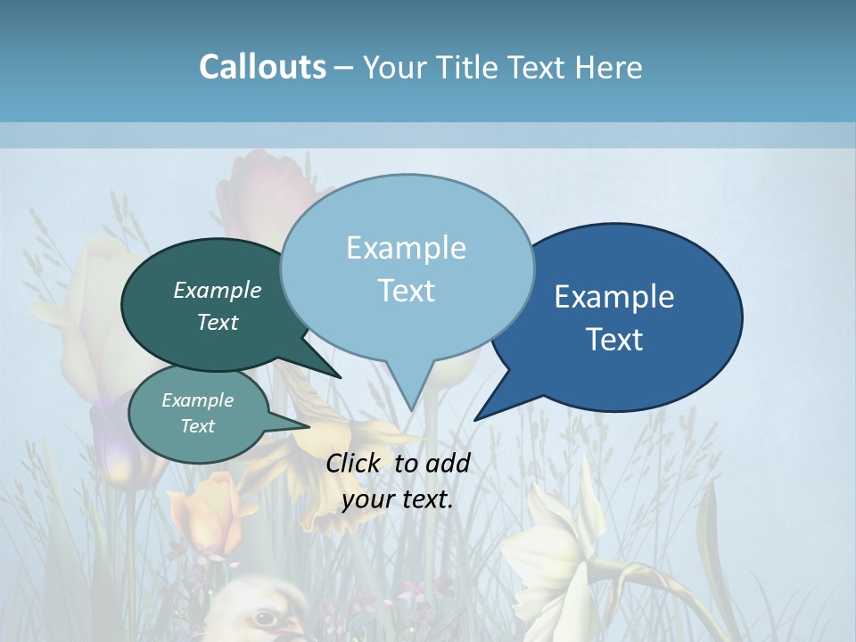 Niebieski Kwiat Ilustracja PowerPoint Template