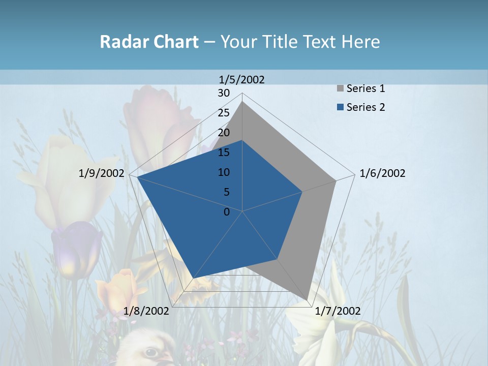 Niebieski Kwiat Ilustracja PowerPoint Template