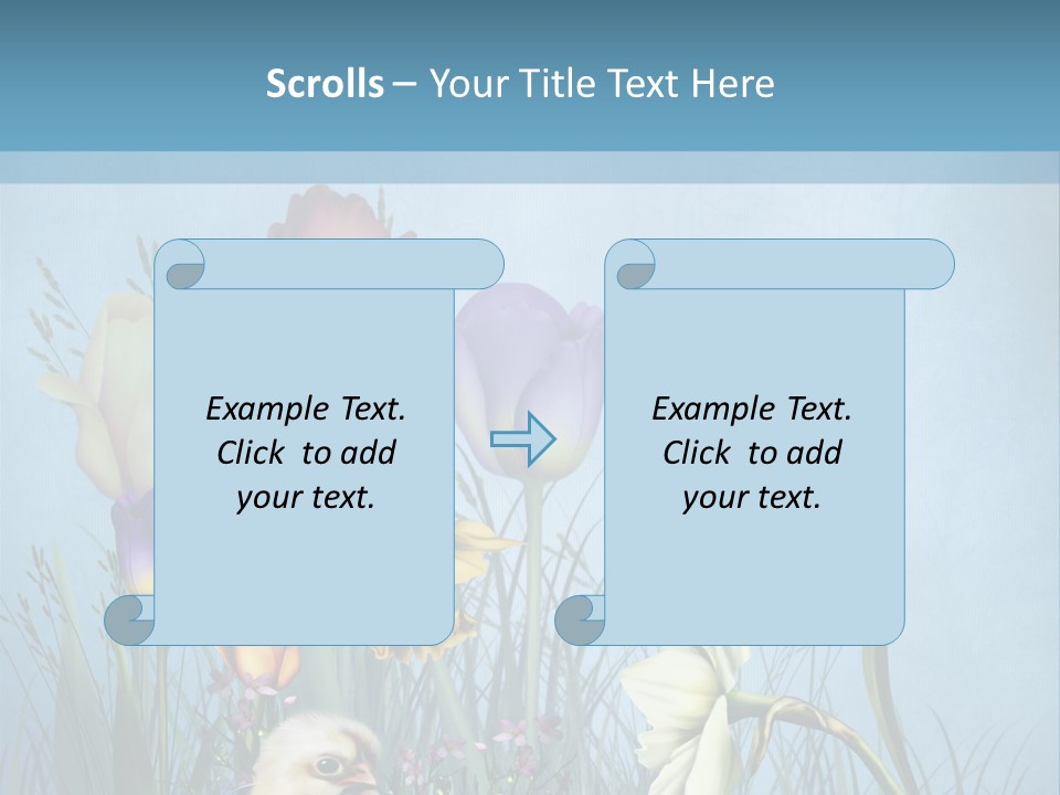 Niebieski Kwiat Ilustracja PowerPoint Template
