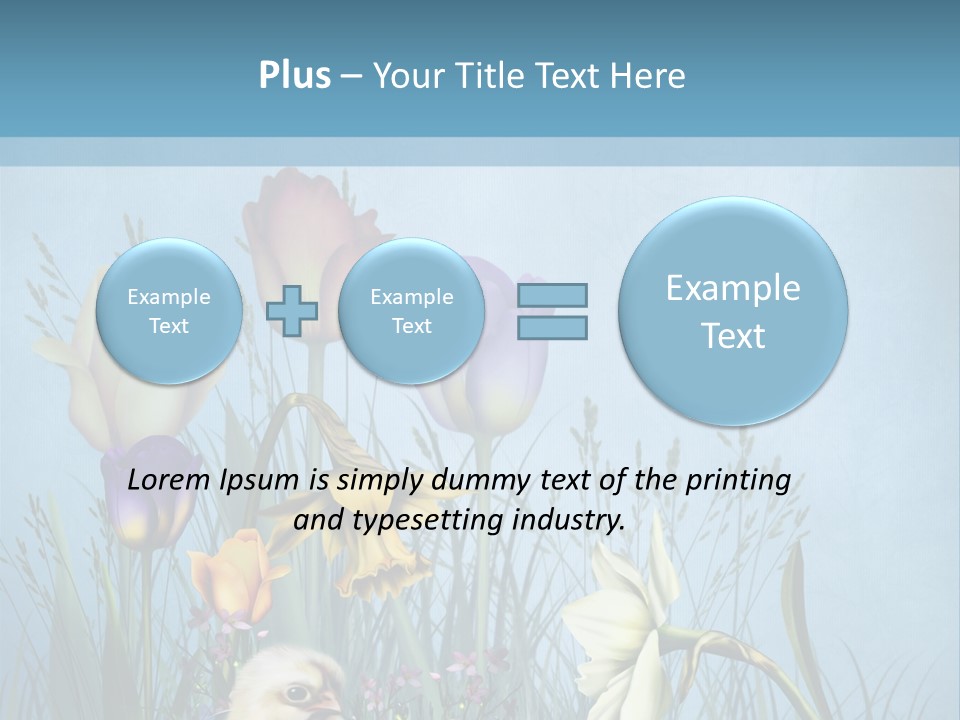 Niebieski Kwiat Ilustracja PowerPoint Template