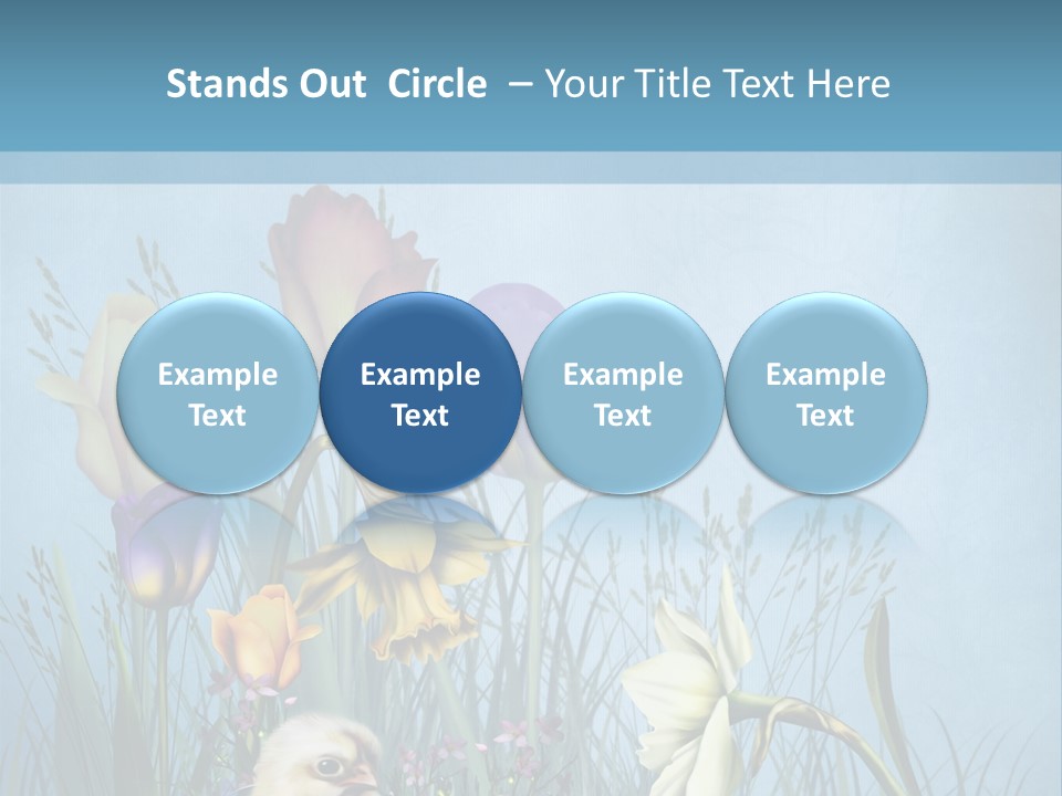 Niebieski Kwiat Ilustracja PowerPoint Template