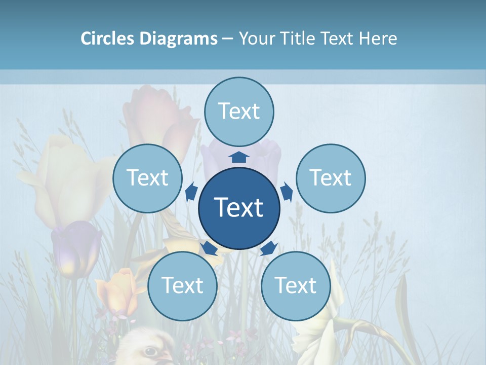 Niebieski Kwiat Ilustracja PowerPoint Template