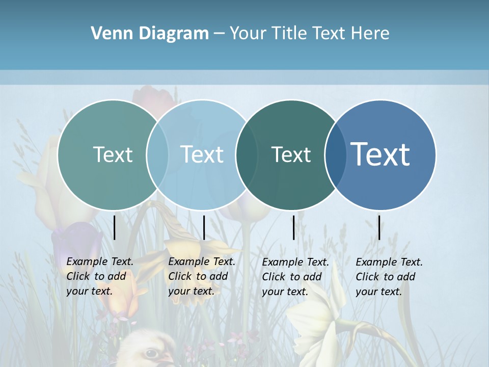 Niebieski Kwiat Ilustracja PowerPoint Template