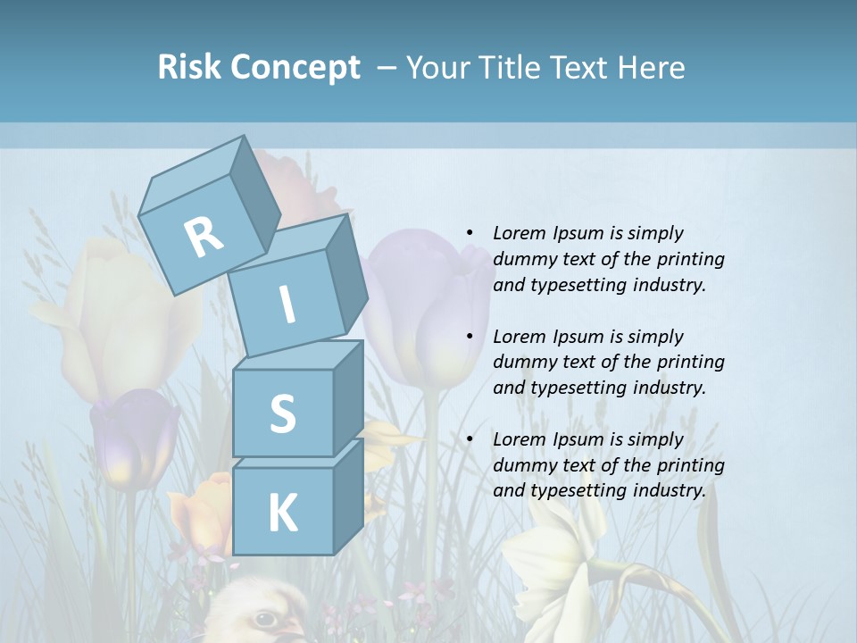 Niebieski Kwiat Ilustracja PowerPoint Template