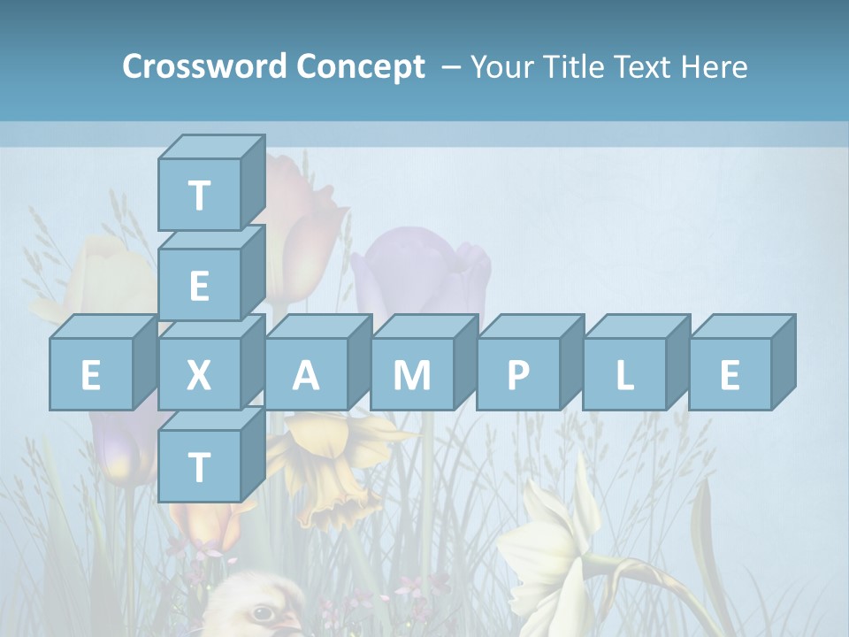 Niebieski Kwiat Ilustracja PowerPoint Template