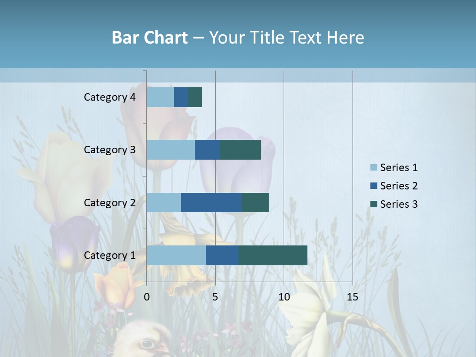 Niebieski Kwiat Ilustracja PowerPoint Template