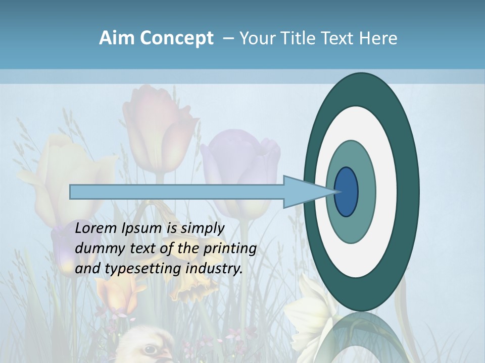 Niebieski Kwiat Ilustracja PowerPoint Template