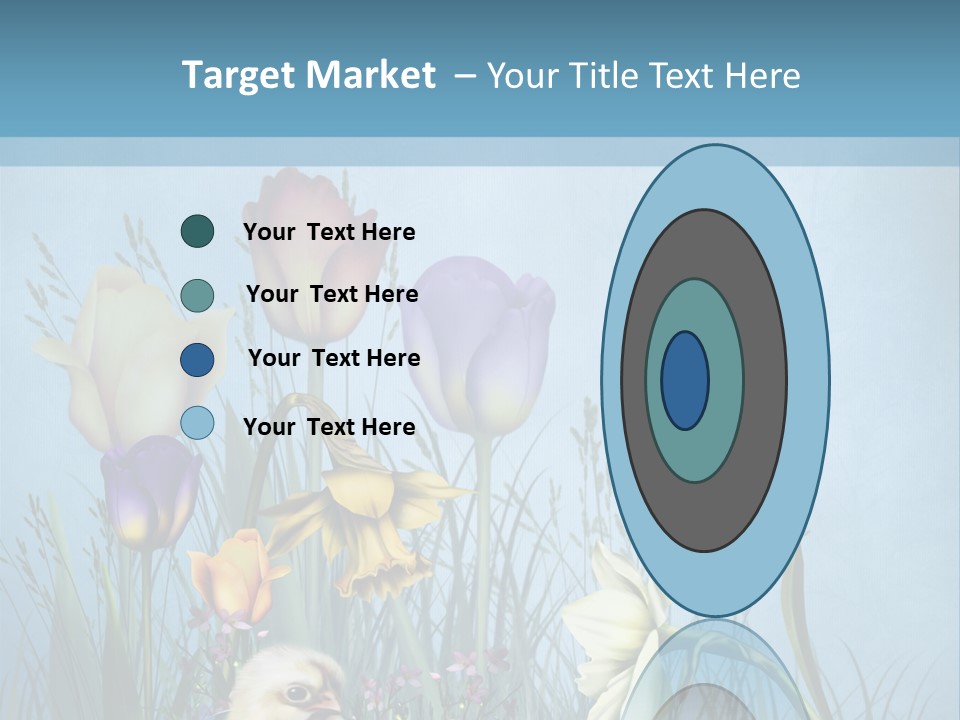 Niebieski Kwiat Ilustracja PowerPoint Template