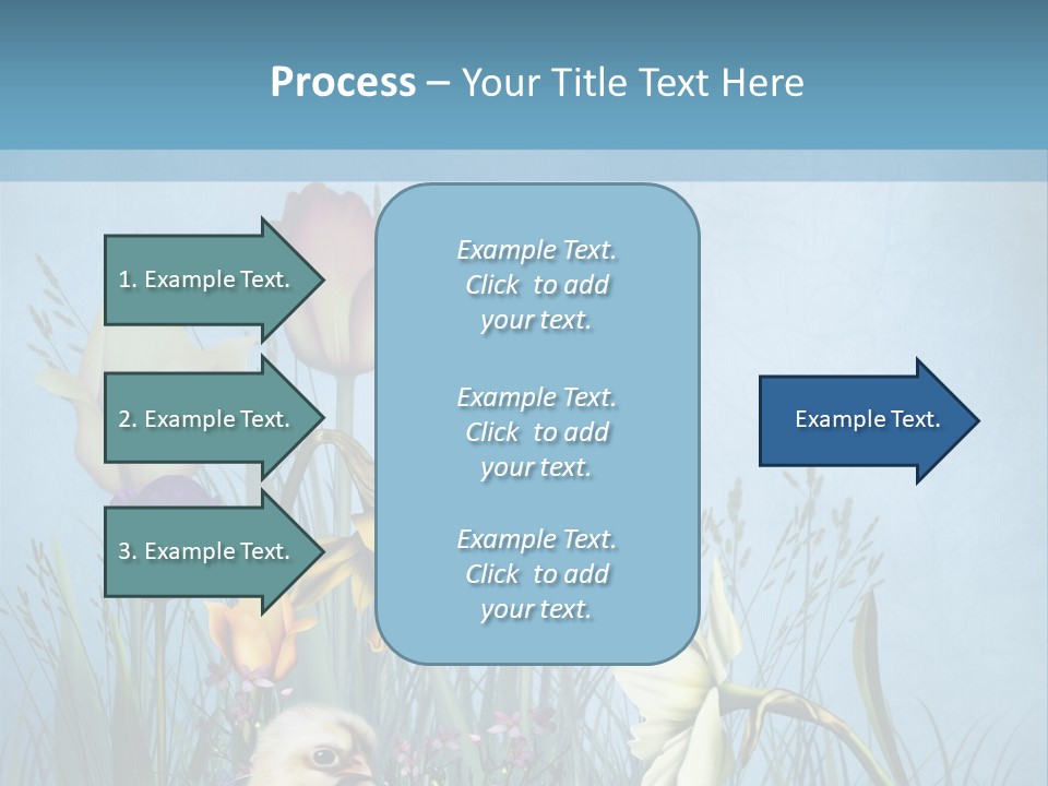 Niebieski Kwiat Ilustracja PowerPoint Template