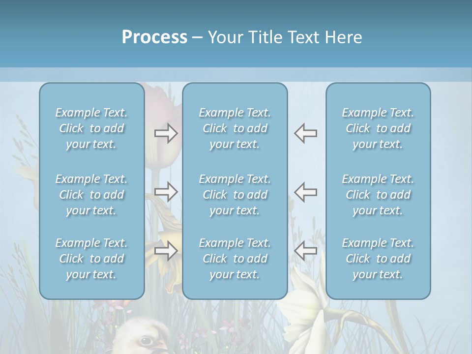 Niebieski Kwiat Ilustracja PowerPoint Template