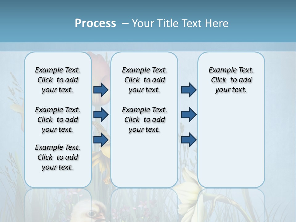 Niebieski Kwiat Ilustracja PowerPoint Template