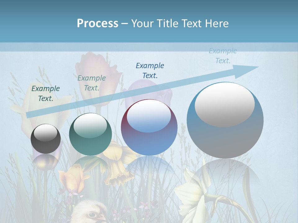 Niebieski Kwiat Ilustracja PowerPoint Template