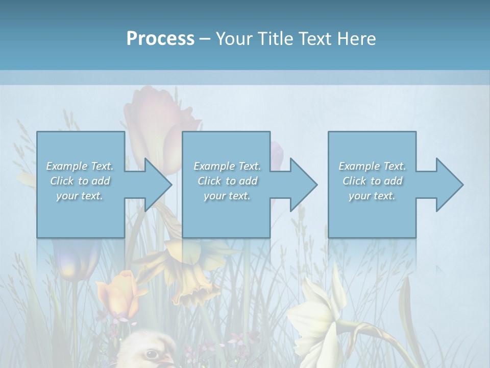 Niebieski Kwiat Ilustracja PowerPoint Template
