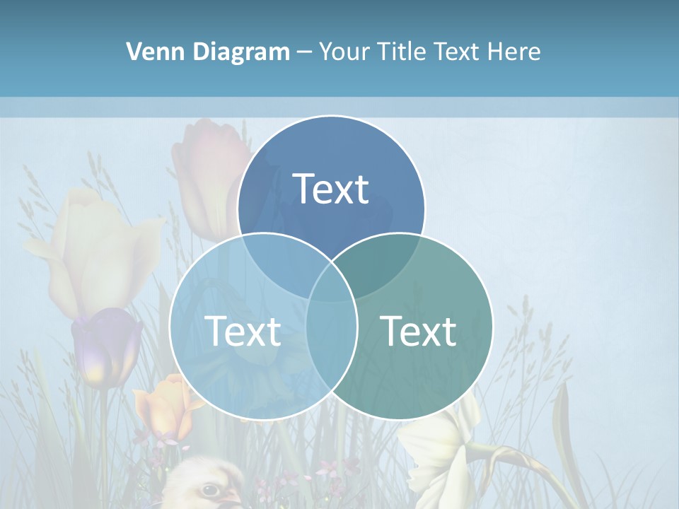 Niebieski Kwiat Ilustracja PowerPoint Template